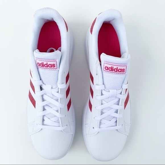 adidas GRAND COURT SHOES White/Glitter Pink - Picture 10 of 15